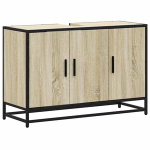 vidaXL Bathroom Sink Cabinet Sonoma Oak 90x33x60 cm Engineered Wood