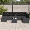 vidaXL Sofa Set with Cushion with Storage 9 pcs Black Poly Rattan