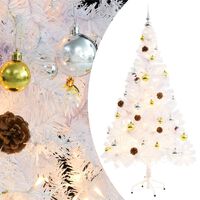 vidaXL Artificial Pre-lit Christmas Tree with Baubles White 150 cm