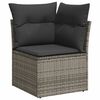 vidaXL 6 Piece Garden Sofa Set with Cushions Grey Poly Rattan