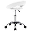 vidaXL Rolling Work Chair White Faux Leather