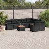 vidaXL 10 Piece Garden Sofa Set with Cushions Black Poly Rattan