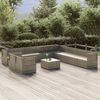 vidaXL 12 Piece Garden Lounge Set with Cushions Grey Poly Rattan