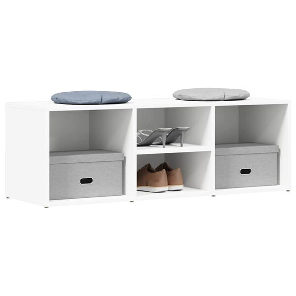vidaXL Shoe Storage Bench White 105x35x35 cm Engineered Wood