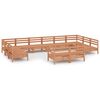 vidaXL 12 Piece Garden Lounge Set Honey Brown Solid Wood Pine