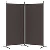 vidaXL 2-Panel Room Divider Brown 175x180 cm Fabric