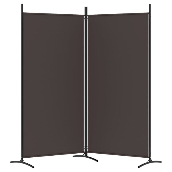 vidaXL 2-Panel Room Divider Brown 175x180 cm Fabric