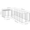 vidaXL Dog Kennel Silver 6.05 m² Steel