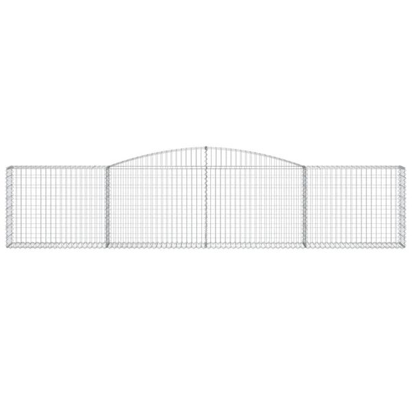 vidaXL Arched Gabion Baskets 15 pcs 400x30x80/100 cm Galvanised Iron