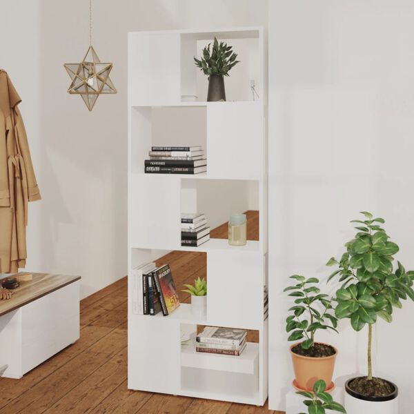 vidaXL Book Cabinet Room Divider White 60x24x155 cm Engineered Wood