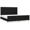 vidaXL Bed Frame without Mattress Black 152x203cm Queen Fabric