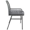 vidaXL Garden Chairs 2 pcs with Cushions Grey Poly Rattan