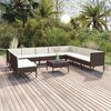 vidaXL 11 Piece Garden Lounge Set with Cushions Poly Rattan Brown