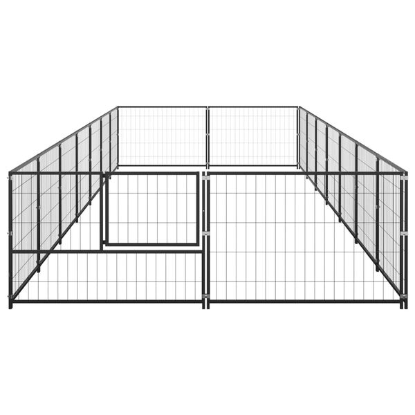 vidaXL Dog Kennel Black 14 m&sup2; Steel