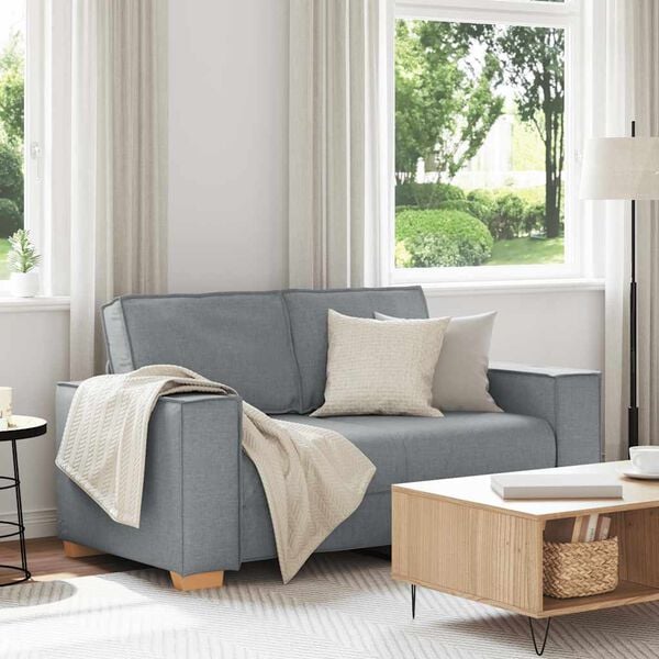 vidaXL 2-Seater Sofa Light Grey 120 cm Fabric