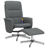 vidaXL Massage Recliner Chair with Footstool Dark Grey Fabric