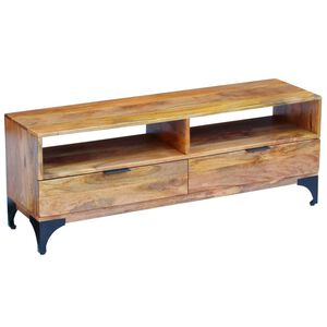 vidaXL TV Stand | Natural Mango | Mango wood and steel | 120 cm | TV Stand