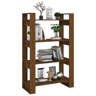vidaXL Book Cabinet/Room Divider Honey Brown 80x35x125 cm Solid Wood