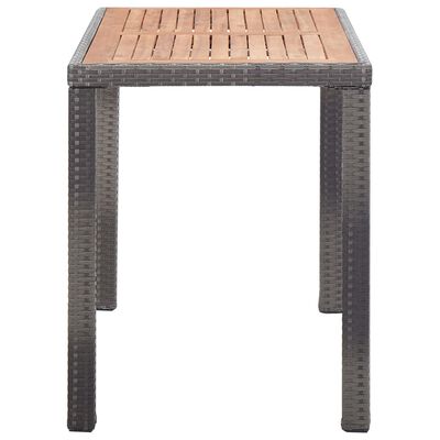 vidaXL Garden Table Anthracite and Brown 123x60x74 cm Solid Acacia Wood