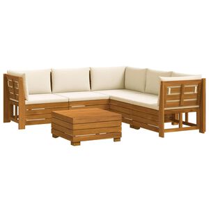 vidaXL 6 pcs Outdoor Sofa Set Solid Acacia Wood Brown