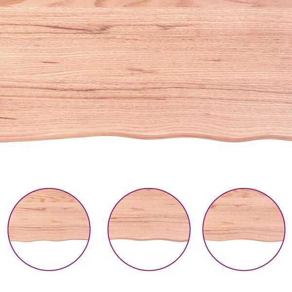 vidaXL Wall Shelf Light Brown 180x50x(2-4) cm Treated Solid Wood Oak