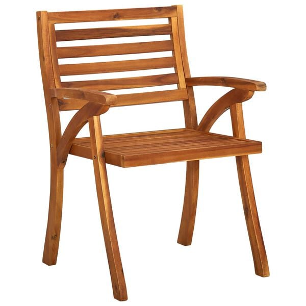 vidaXL Garden Dining Chairs with Cushions 3 pcs Solid Acacia Wood