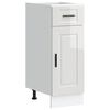 vidaXL Kitchen Base Cabinet "Porto" High Gloss White Engineered Wood