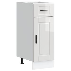 vidaXL Kitchen Base Cabinet "Porto" High Gloss White Engineered Wood