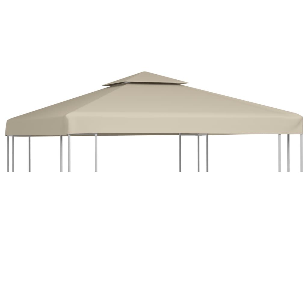 Gazebo Cover Replacement Grey 3 x 3m Outdoor Garden Canopy Top 2-Tier Waterproof Patio Canopy Tent Top Cover Camping Hiking Shade Shelter Replace Part 