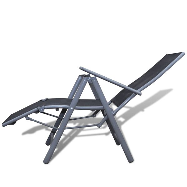 vidaXL Garden Lounge Chair Aluminium Black