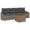 vidaXL Garden Sofa Set with Storage 5 pcs Grey Poly Rattan