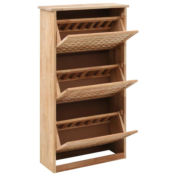 vidaXL Shoe Storage Cabinet 55x20x104 cm Solid Walnut Wood