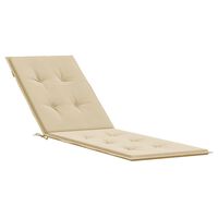vidaXL Deck Chair Cushion Beige (75+105)x50x3 cm