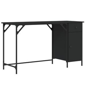 vidaXL Computer Desk Black 131x48x75 cm Engineered Wood
