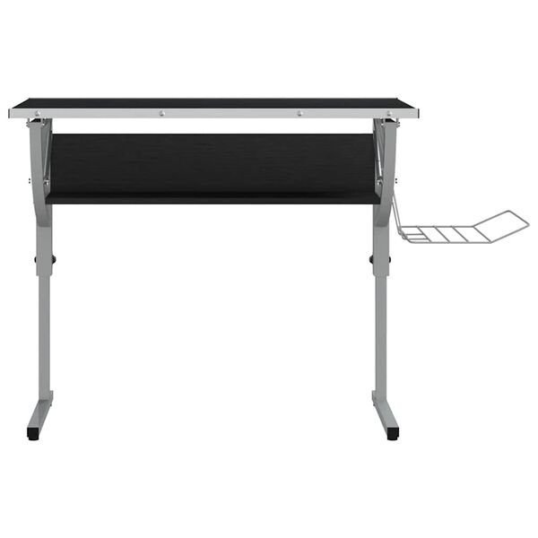 vidaXL Craft Desk Black&Grey 110x53x(58-87) cm Engineered Wood&Steel