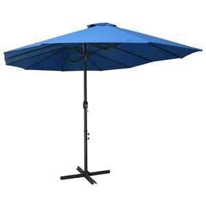 vidaXL Garden Parasol with Aluminium Pole 460x270 cm Blue