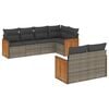 vidaXL 7 Piece Garden Sofa Set with Cushions Grey Poly Rattan