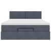 vidaXL Ottoman Bed with Mattress & LEDs Dark Grey Double Velvet