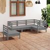 vidaXL 5 Piece Garden Lounge Set Solid Pinewood Grey