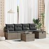 vidaXL Garden Sofa Set with Cushion 6 pcs Grey Poly rattan