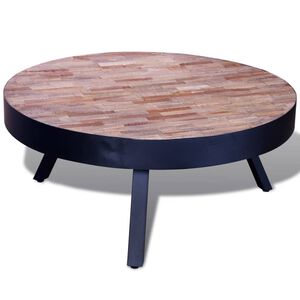 vidaXL Table | Various shades of teak and black
