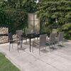 vidaXL 9 Piece Garden Dining Set Grey and Black
