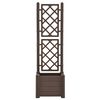 vidaXL Garden Planter with Trellis 43x43x142 cm PP Mocha