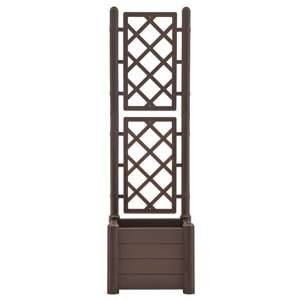 vidaXL Garden Planter with Trellis 43x43x142 cm PP Mocha