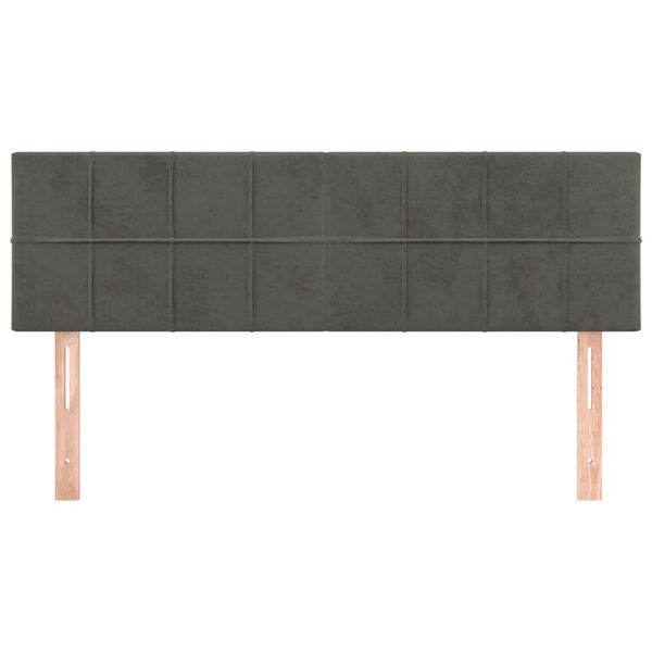 vidaXL Headboards Dark Grey 144x5x78/88 cm Velvet