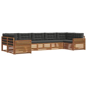 vidaXL Outdoor Sofa Set 7 pcs Natural and Anthracite Solid Acacia Wood