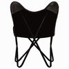 vidaXL Butterfly Chairs 2 pcs Black Kids Size Real Leather