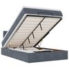 vidaXL Ottoman Bed with Mattress Dark Grey King Single Velvet