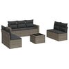 vidaXL 8 Piece Garden Sofa Set with Cushions Grey Poly Rattan