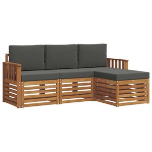 vidaXL Outdoor Sofa Set 4 pcs Natural and Anthracite